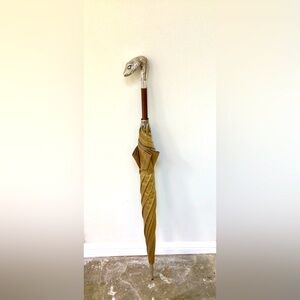 Pasotti Snake Head Tan Pinstriped umbrella